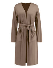 Khaki 3pcs Cardigan, Vest and Wide Leg Pant Lounge Set
