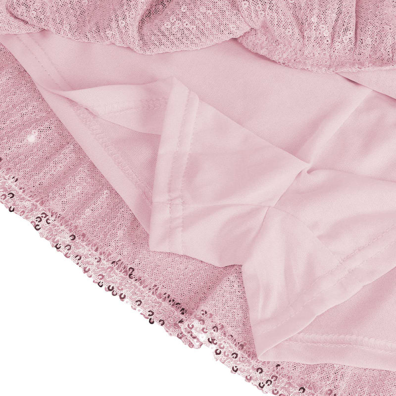 Pink Layered Sequined Mini Skirt