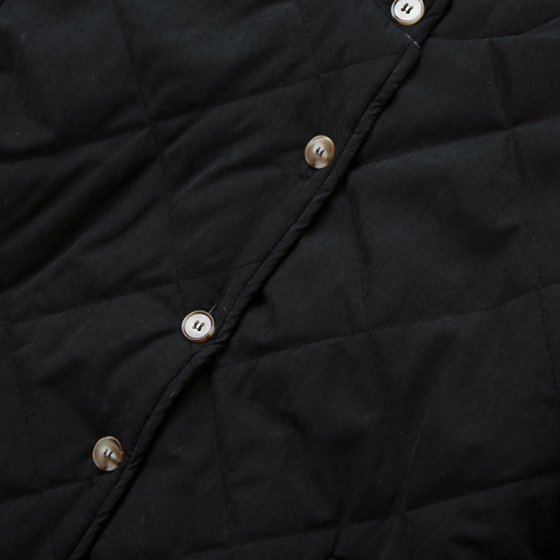 Black Stand Neck Button-down Pocket Casual Coat