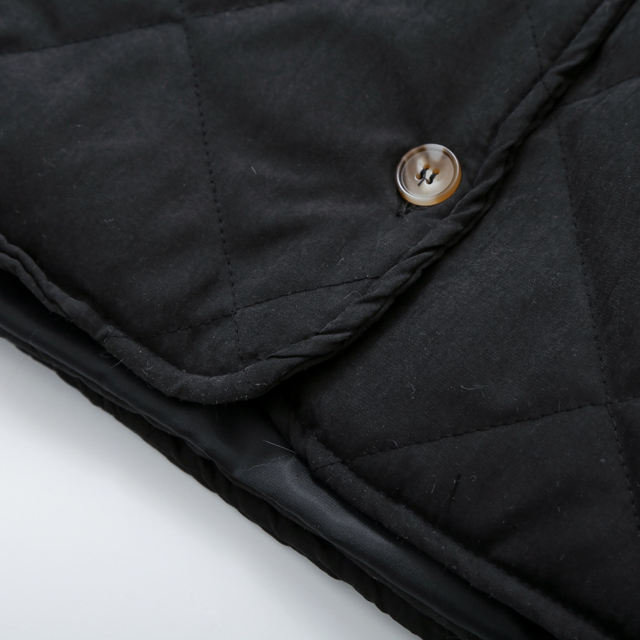 Black Stand Neck Button-down Pocket Casual Coat