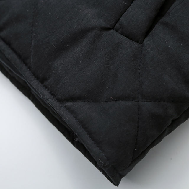 Black Stand Neck Button-down Pocket Casual Coat