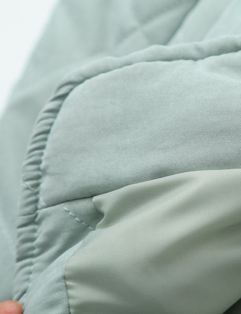Green Stand Neck Button-down Pocket Casual Coat