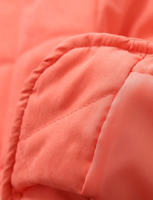 Orange Stand Neck Button-down Pocket Casual Coat