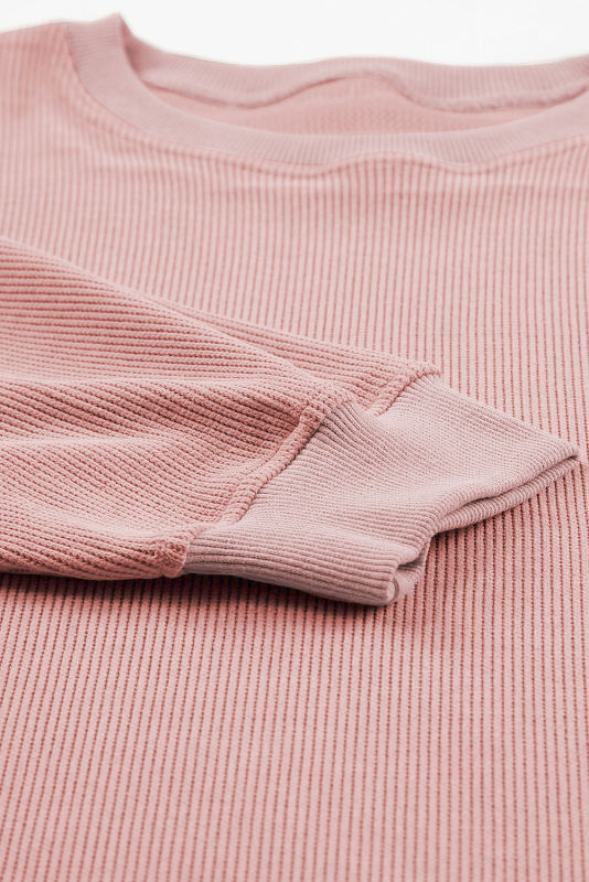 Pink XOXO Glitter Chenille Corded Plus Size Sweatshirt