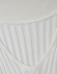 White Solid Color V Neck Long Sleeve Sweater Dress