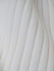 White Solid Color V Neck Long Sleeve Sweater Dress