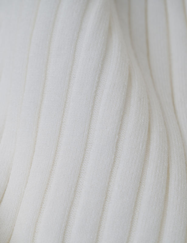 White Solid Color V Neck Long Sleeve Sweater Dress