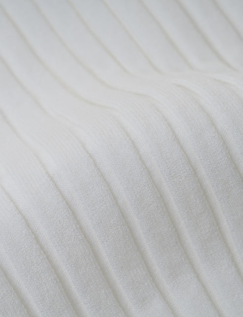 White Solid Color V Neck Long Sleeve Sweater Dress