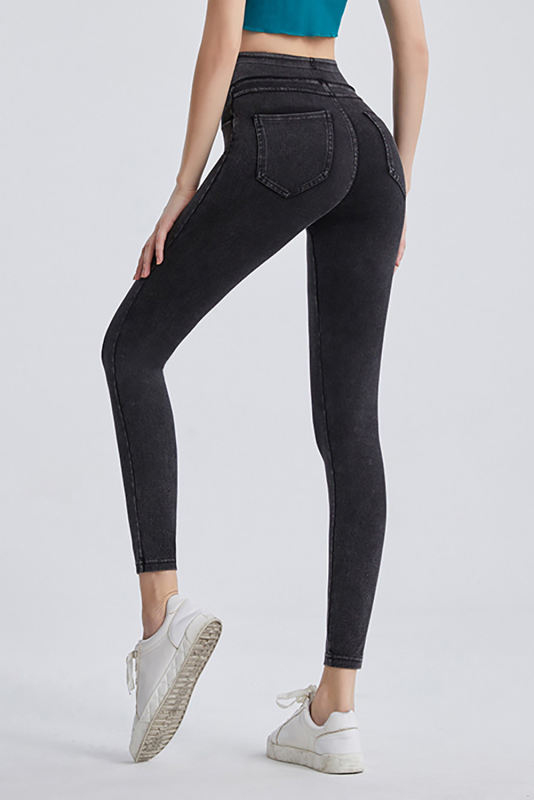 Carbon Grey High Waist Tummy Control Sports Leggings