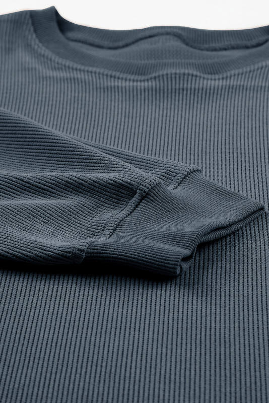 Blue Leopard BE MINE Print Corded Plus Size Sweatshirt