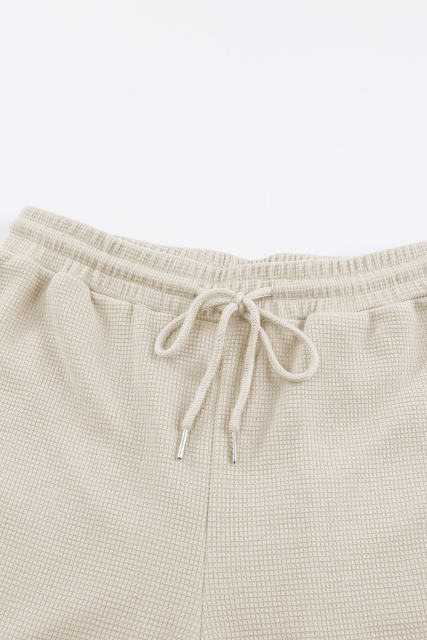 Apricot  Waffle Texture Cargo Pocket Jogger Pants