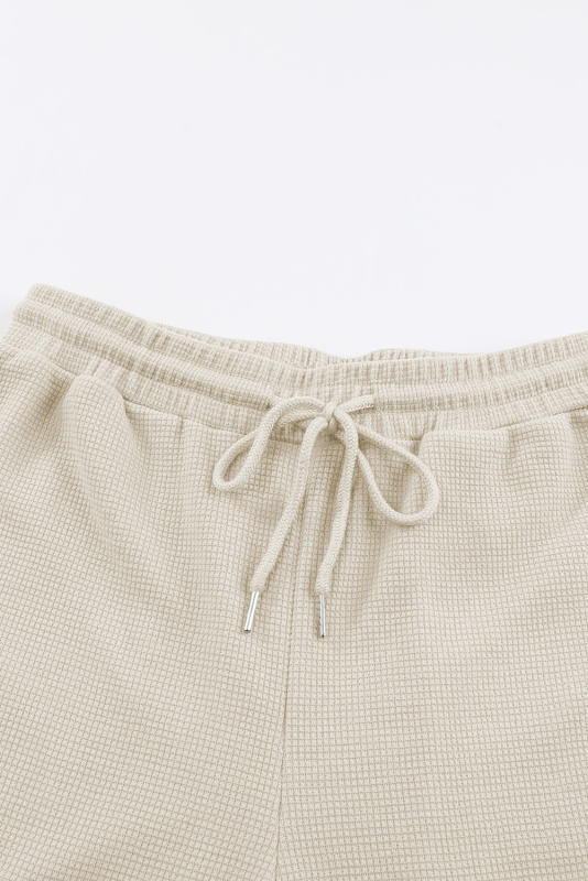 Apricot  Waffle Texture Cargo Pocket Jogger Pants