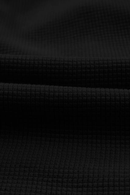 Black Waffle Texture Cargo Pocket Jogger Pants