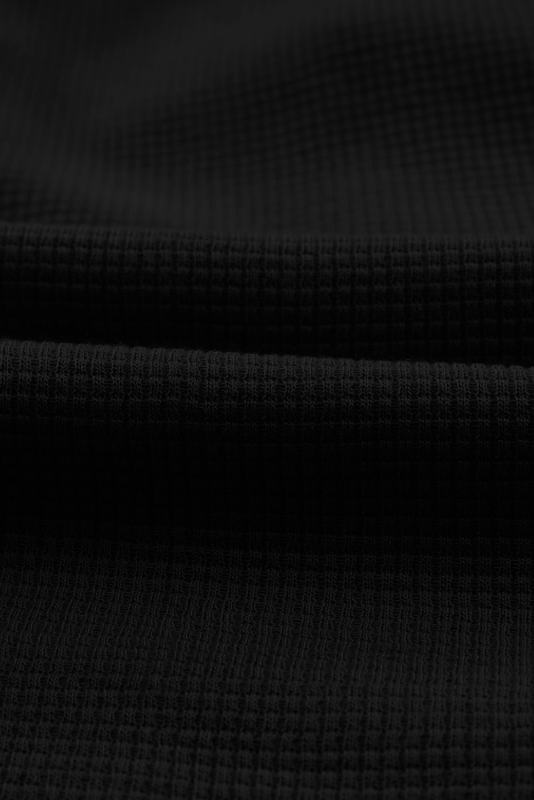 Black Waffle Texture Cargo Pocket Jogger Pants