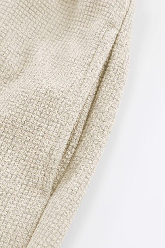 Apricot  Waffle Texture Cargo Pocket Jogger Pants
