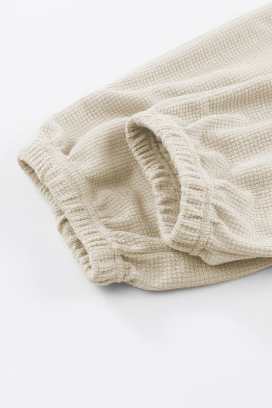 Apricot  Waffle Texture Cargo Pocket Jogger Pants