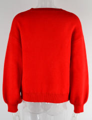 Red Heart Graphic Drop Shoulder Valentine Sweater