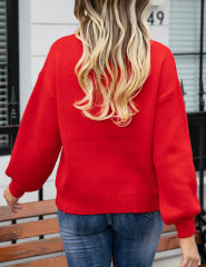 Red Heart Graphic Drop Shoulder Valentine Sweater