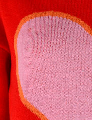 Red Heart Graphic Drop Shoulder Valentine Sweater