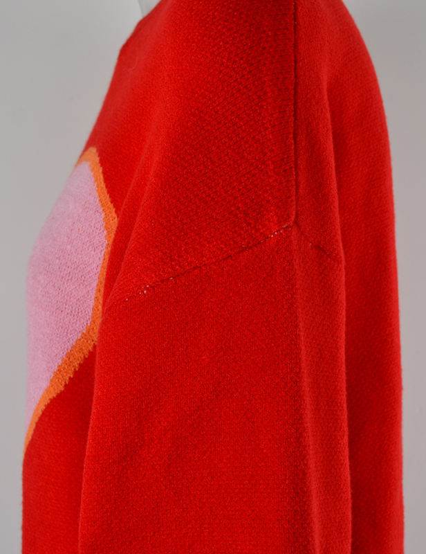 Red Heart Graphic Drop Shoulder Valentine Sweater