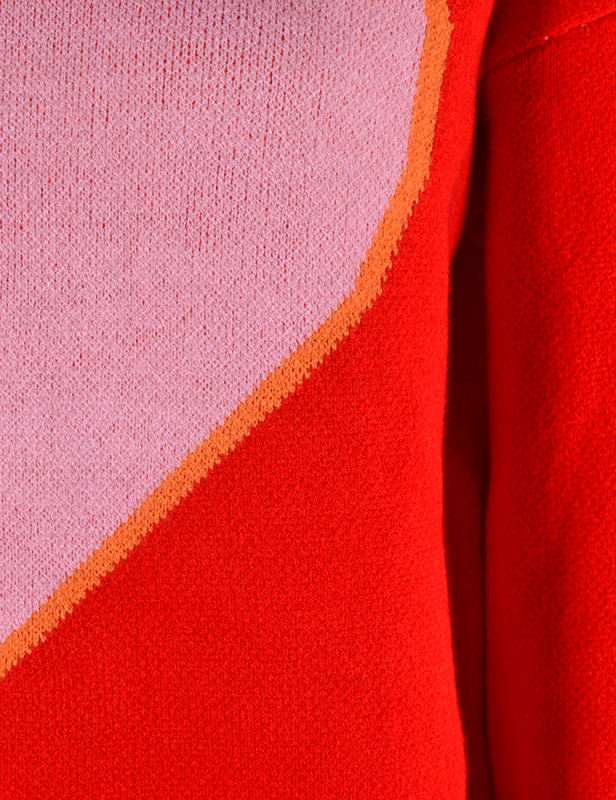 Red Heart Graphic Drop Shoulder Valentine Sweater