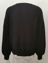 Black Heart Graphic Drop Shoulder Valentine Sweater