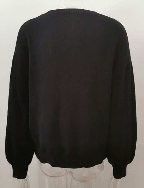 Black Heart Graphic Drop Shoulder Valentine Sweater