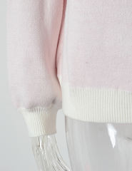 White Heart Graphic Drop Shoulder Valentine Sweater