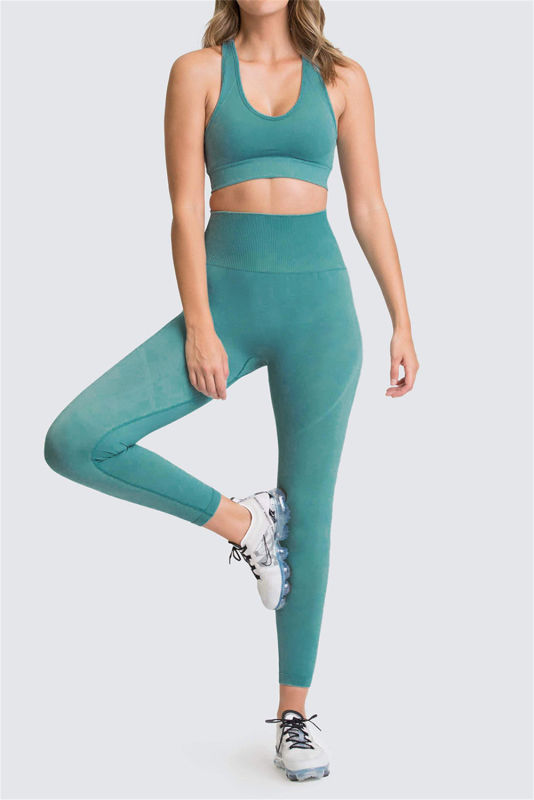 Skobeloff Solid Color Sports Bra and High Waist Leggings Active Set