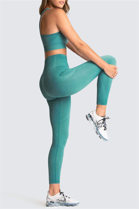 Skobeloff Solid Color Sports Bra and High Waist Leggings Active Set