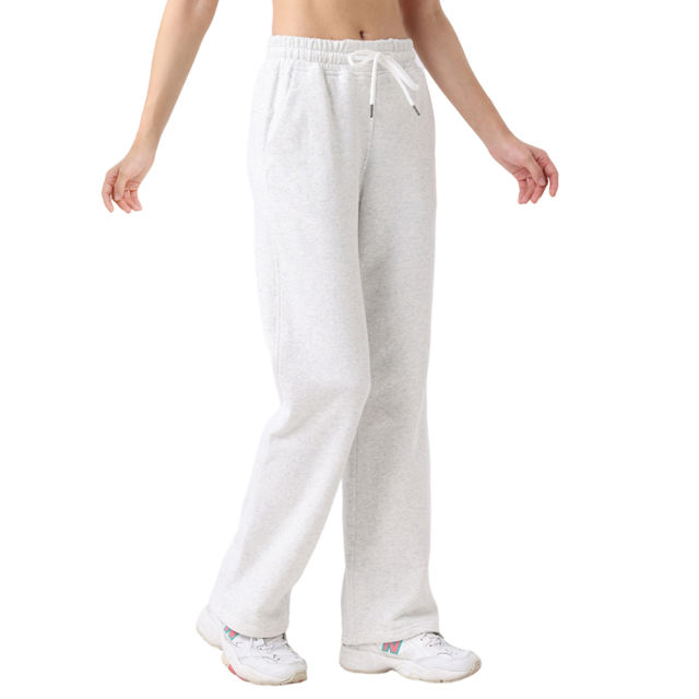 White Drawstring Waist Fleece Pocket Pants