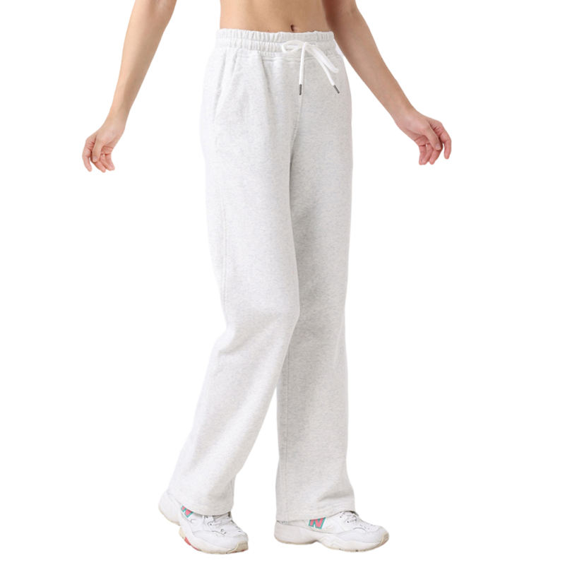 White Drawstring Waist Fleece Pocket Pants