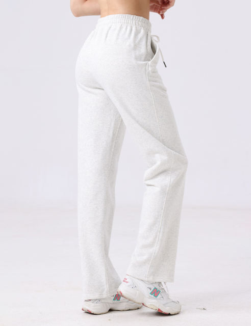 White Drawstring Waist Fleece Pocket Pants