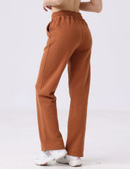 Orange Drawstring Waist Fleece Pocket Pants