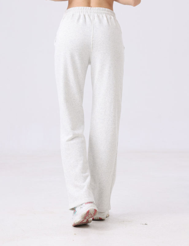 White Drawstring Waist Fleece Pocket Pants