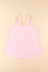Pink Eyelet Strappy Scoop-Neck Tank Top