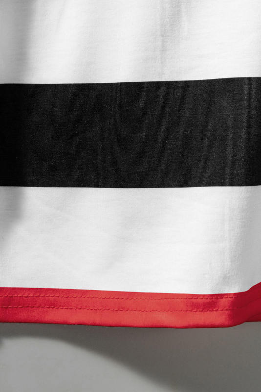 Stripe V Neck Cap Sleeve Midi Dress