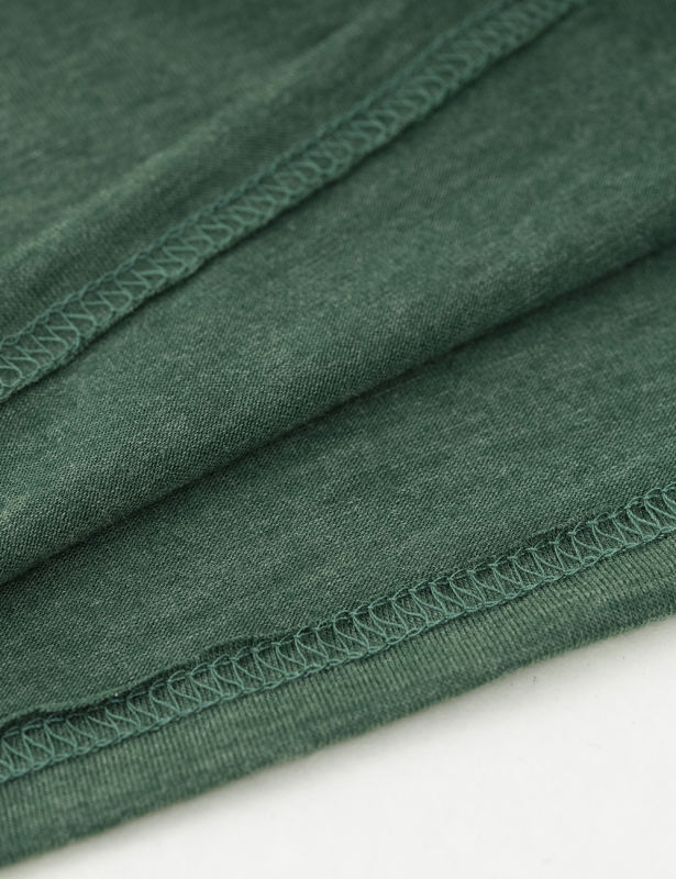 Green Solid Color Round Neck Short Sleeve Tees
