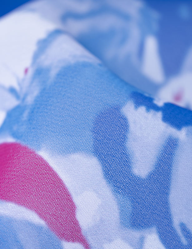 Blue Abstract Print V Neck Maxi Dress