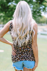 Leopard Easter Rabbit Leopard Bleached Graphic Tank Top