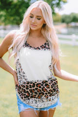 Leopard Easter Rabbit Leopard Bleached Graphic Tank Top