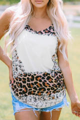 Leopard Easter Rabbit Leopard Bleached Graphic Tank Top