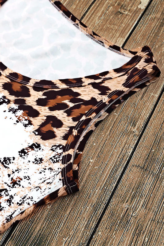 Blank Apparel - Leopard Bleached Blank Graphic Tank Top