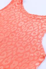 Pink Satin Leopard Tank Top