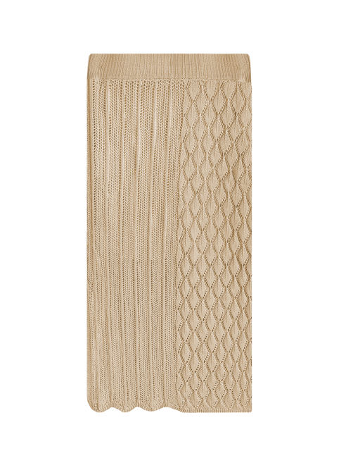 Khaki Quilted Textured Crop and Split Skirt Set