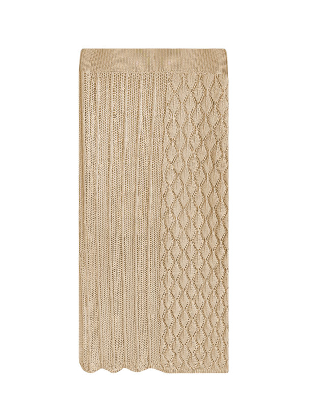 Khaki Quilted Textured Crop and Split Skirt Set