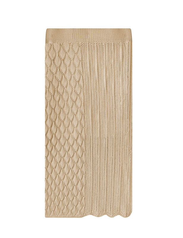 Khaki Quilted Textured Crop and Split Skirt Set