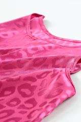 Rose Satin Leopard Tank Top