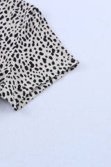 Apricot Cheetah Print O-neck Short Sleeve T Shirt