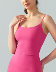 Rosy Spaghetti Straps U Neck Sports Bra